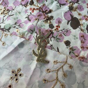 Yves Saint Laurent Gold Diamond Brooch